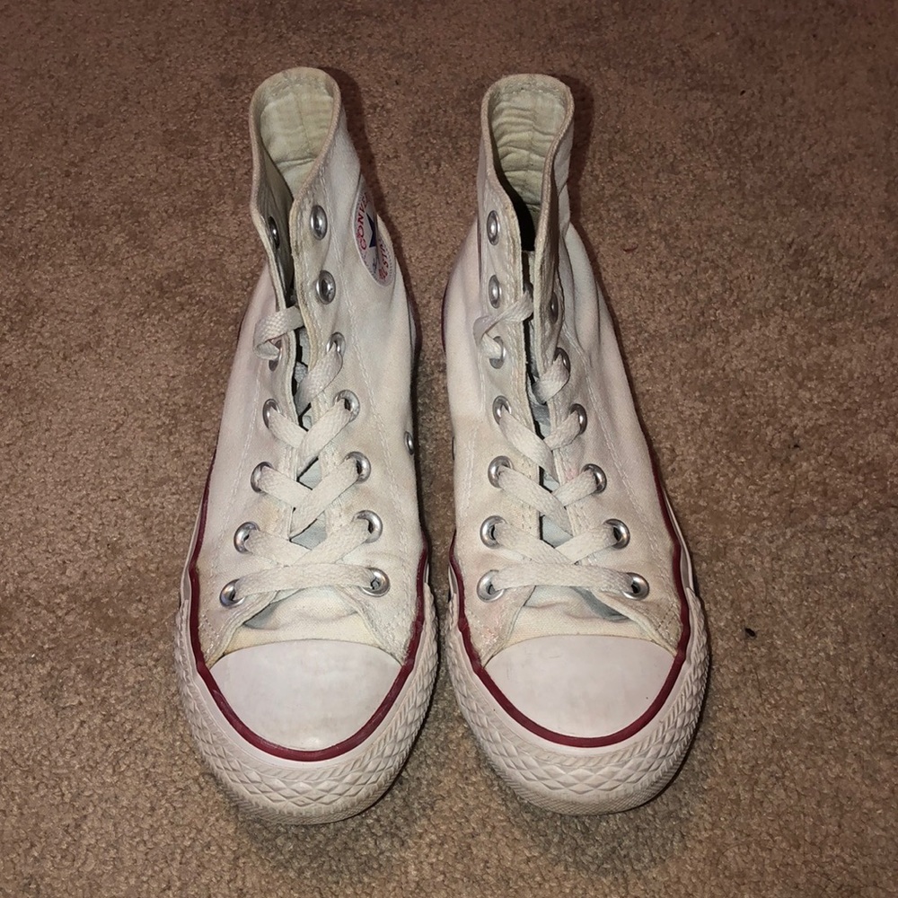 White hightop converse